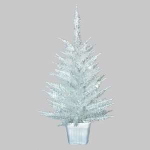   Tinsel Fern Potted Artificial Christmas Tree   Unlit