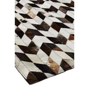   Rugs Leather Work Ivory / Brown Contemporary Rug   8106 106   5 x 8