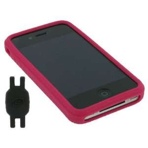  Magenta Textured Silicone Skin Case for Apple iPhone 4 4th 