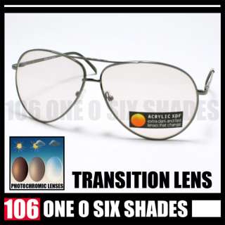 TRANSITION Lens Sunglasses Photochromic Lens CLEAR to DARK in Sunlight 