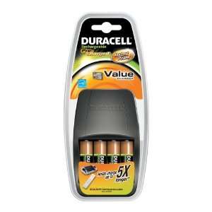 Duracell Value Charger w/4AA Rechargeable NIMH Batteries AAA 