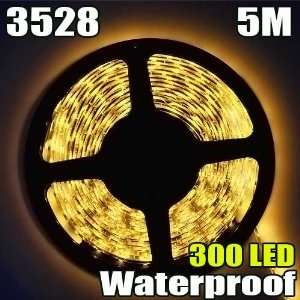 16 Ft Waterproof Yellow LED Strip 3528 SMD 300 Led 5m Flexible Lamp 