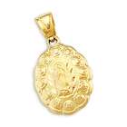 Showman Jewels 14k Gold Virgin Mary Reversible Medallion Pendant Charm 