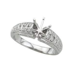  14K White Gold 5/8 ct. Diamond Semi Mount Engagement Ring 