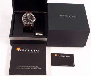 Hamilton Watch Authentic Swiss Khaki Aviation Pilot Automatic Leather 
