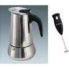   com Ovente Stovetop 4 cup Espresso Maker with Mr. Coffee Milk Frother