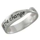 Be the Change Inspirational Ring, Size 8. Sterling Silver