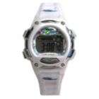 Ladies Calendar Day/Date Watch w/Round White Case, Digital Dial and 