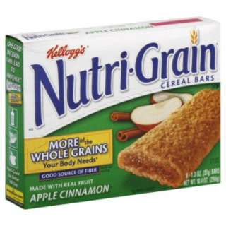   Grain Cereal Bars, Apple Cinnamon, 8   1.3 oz (37 g) bars [10.4 oz