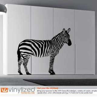 Safari Africa Zoo Zebra Life Size Wall Vinyl Modern Dec  