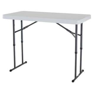 Lifetime 4 Foot Adjustable Height Folding Table, Color White at  