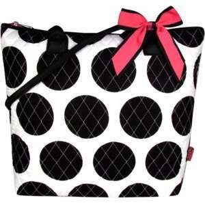   Purse Shoulder Bag Diaper Bag   Black Pink and White 