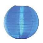   14 Blue LED Lighted Battery Operated Round Nylon Chinese Lantern