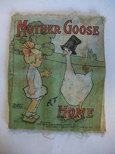 MOTHER GOOSE AT HOME 1915 Cloth pages ILLUSTRATED +  