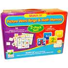   LEARNING JOURNEY Match It Picture Word Bingo & Math Memory 2 Pack Set