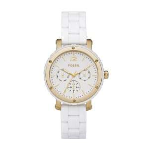 New Fossil White Modern Gold and Silicone Watch BQ9405  