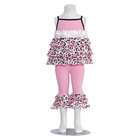   Pink Outfit Size 18 24M Black Large Animal Print Rosette Set Baby Girl