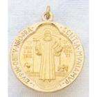 PicturesOnGold 14k Gold Saint Benedict Jubilee Medal, Solid 14k 