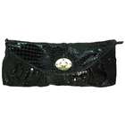 Vecceli Italy Crocodile Skin Embossed Black Clutch Handbag Designed by 