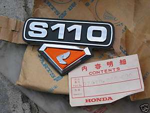 Honda S110 CS110 LH Side Cover Emblem NOS Genuine Japan  