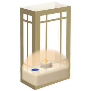 Luminarias 12 Count Battery Operated Luminary Kit with Gold Lantern 