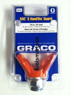 Graco Orange RAC 5 Guard Paint GUN Tip holder 243161 7/8 threads 