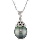  com 10k white gold black rice fw pearl necklace