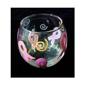  Pretty in Pink Design   Hand Painted   5 oz. Votive with 