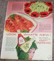 1962 ad Kraft Dressing Lady with Salad Hat  Lilly Dache  