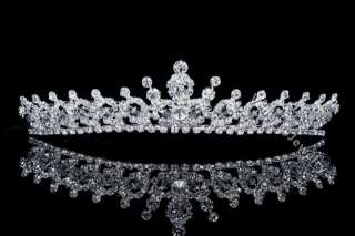 Bridal Rhinestone Crystal Prom Princess Wedding Crown Tiara 7604 