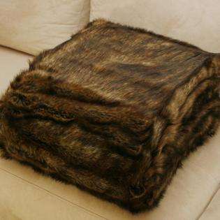  Coyote Faux Fur 58x60 inch Throw Blanket 