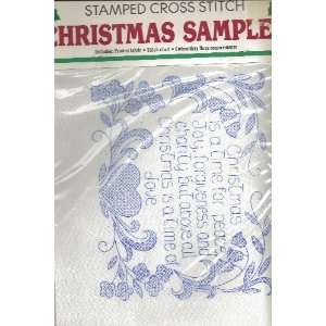 Christmas Sampler Stamped Cross Stitch (Printed Fabric + more)