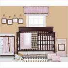Bacati Metro Crib Bedding Set in Pink / White / Chocolate