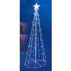   White LED Lighted Outdoor Twinkling Christmas Tree Yard Art Decoration