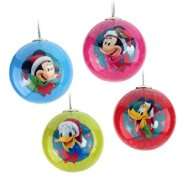 Disney 4ct 40mm Decoupage Ball Ornaments Pack   Mickey 