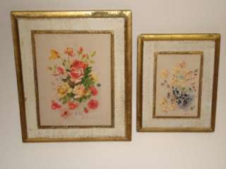   FLORENTINE WOOD Wall Plaque Cream & Gold Flower Rose Made in ITALY
