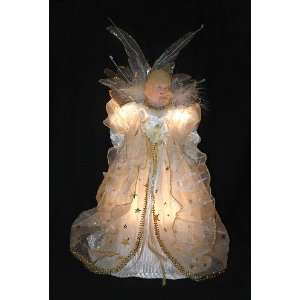   Ivory & Gold 10 Light Angel Table Top Decoration 