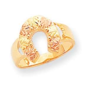    10k Tri color Black Hills Gold Ladies Horseshoe Ring Jewelry
