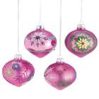 CC Home Furnishings Pack of 8 Pink Purple Patterned Glass Onion 