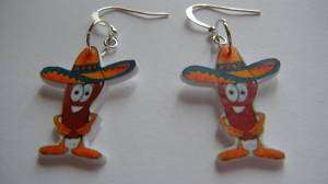 Mexican Jumping Bean Earrings   Sombrero Unique Jewelry  