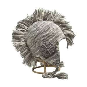  Hat Mohawk Punk Style 100% Wool with Fleece Insert grey 