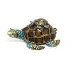 Welforth Sea Turtle Crystal Studded Pewter Jewelry Trinket Box