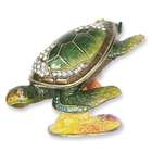 Jewelry Adviser Gifts Enameled & Crystal Diving Sea Turtle Trinket Box