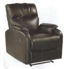 Coaster Recliner Chair with Cup Holder in Black Leather