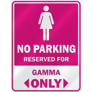    RESERVED FOR GAMMA ONLY  PARKING SIGN NAME