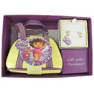 Dora The Explorer Earrings and Purse Set  Nickelodeon Jewelry Sterling 