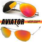 Color Revo Tint Mirror Metal Aviator Sunglasses w/ Spring Temples 
