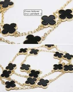   Gold Color Multi 4 Four Leaf Clover Valentines Necklace Pendant N479