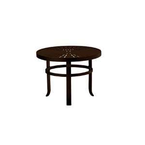   Round Metal Patio Coffee Table Textured Mocha Finish