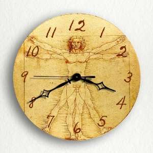   Vitruvian Man Leonardo da Vinci 8 Silent Wall Clock